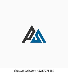 plantilla de ilustración vectorial del logotipo de las montañas de letras ps