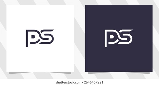 Letra PS SP Vector de diseño de logotipo