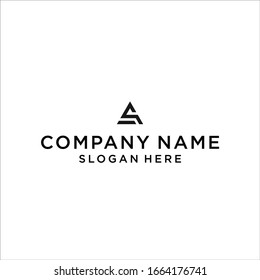 letter ps triangle logo design vector illustration template
