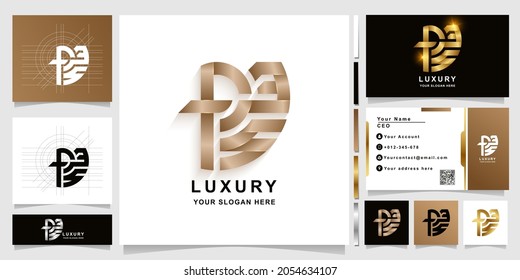 Letter PSA or PAS monogram logo template with business card design