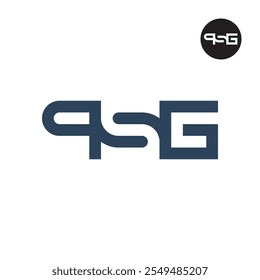 Espacio negativo del logotipo de la letra PSG