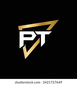 Diseño de logotipo de carta PT con triángulo , Monograma de TP mínimo creativo