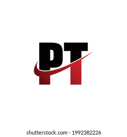 Letra PT diseño de logotipo simple vector
