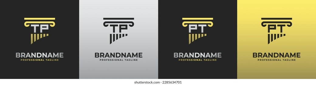 Letter PT or TP Lawyer Logo, suitable for any business related to lawyer with PT or TP initials.