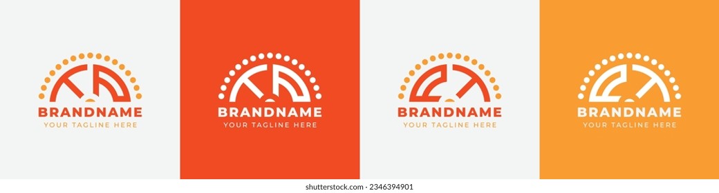Letter PT and TP Sunrise  Logo Set, suitable for any business with PT or TP initials.