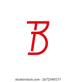 letter ptb simple geometric linear logo vector 