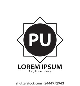 letter PU logo. PU. PU logo design vector illustration for creative company, business, industry
