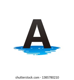 Letter A and Puddle Water Logo Template Design Vector, Emblem, Design Concept, Creative Symbol, Icon