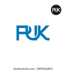 Diseño de logotipo de monograma PUK carta