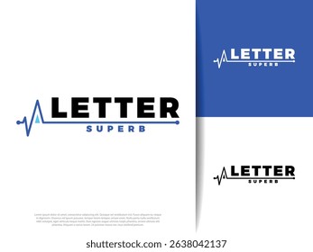 Letter A Pulse Line Icon, Modern Medical Logo Template