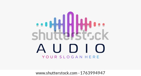 Letter A with pulse . music player element. logo template electronic music, equalizer, store, DJ music, nightclub, disco. audio wave logo concept, multimedia technology themed, abstract shape.