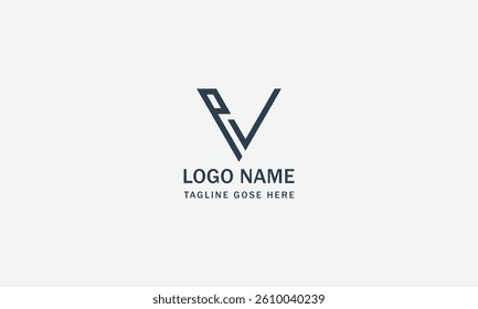letter pv initial logo design