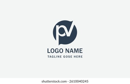 letter pv initial logo design
