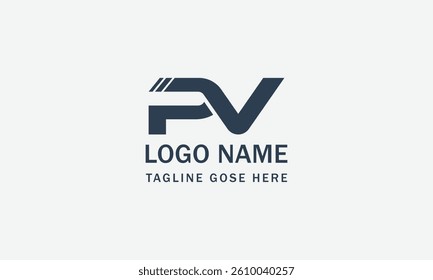 letter pv initial logo design