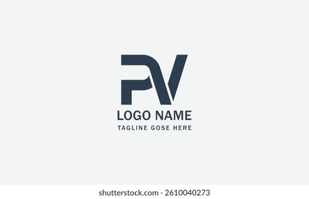 letter pv initial logo design