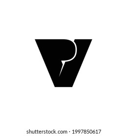 Letter PV simple logo design vector