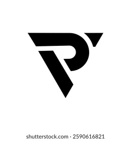 Letter PV or VP Triangle Typography Logo Design for Modern Branding