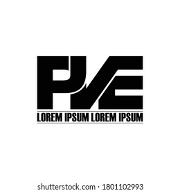 Letter PVE simple monogram logo design