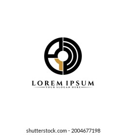 Letra PW círculo vector de diseño
