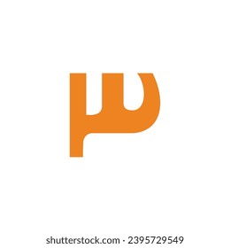 letter pw doodle simple logo vector 