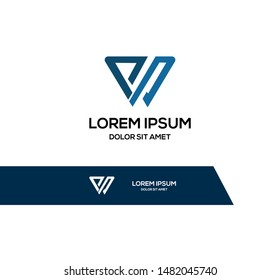 Letter PW logo template with background white eps 10