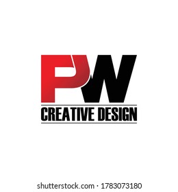 Letter PW monogram logo design vector