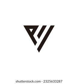 Letter PW triangle geometric symbol simple logo vector