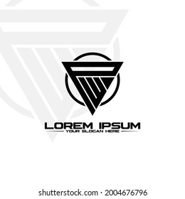 Letter PW triangle logo design vector