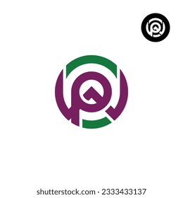 Letra PW WP Círculo Negrita diseño de logotipo
