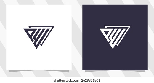 letra pw wp logotipo design vetor