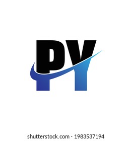 Letter PY simple logo design vector