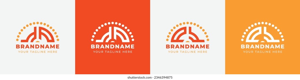Letter PY and YP Sunrise  Logo Set, suitable for any business with PY or YP initials.