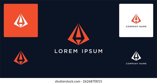 Letter A pyramid logo design