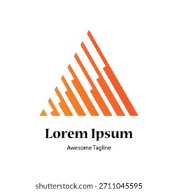 Letra A ou pirâmide tipo ícone de design de logotipo técnico