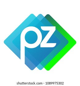 Letter Pz Logo Colorful Geometric Shape Stock Vector (royalty Free 