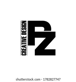 Letra PZ simple diseño de icono de logo vector