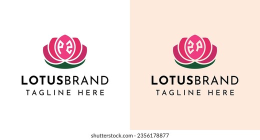 Logo-Set von Letter PZ und ZU Lotus, geeignet für Geschäfte mit Lotusblumen mit PZ oder ZU Initialen.