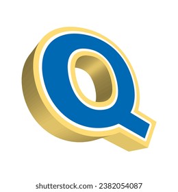 Letra Q. vector de diseño 3D
