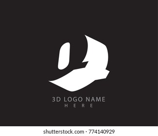 letter Q 3D logo vector with black background