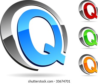 Letter "Q" 3d vector icons such logos.