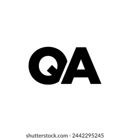 Letter Q and A, QA logo design template. Minimal monogram initial based logotype.