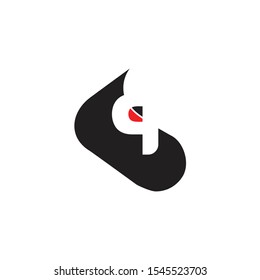 letter q abstract negative space design symbol logo vector