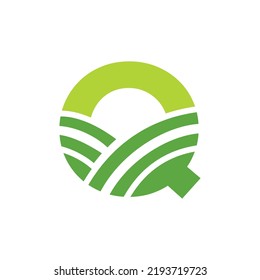 Letter Q Agriculture Logo. Agro Farm Logo Based on Alphabet for Bakery, Bread, Cake, Cafe, Pastry, Home Industries Business Identity