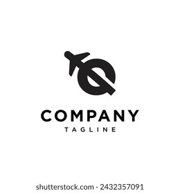 Letter Q Air Plane logo icon vector template.eps