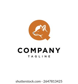 Letter Q Ajak Dog Logo Icon Vector