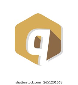 Letter q alphabet in polygon design vector