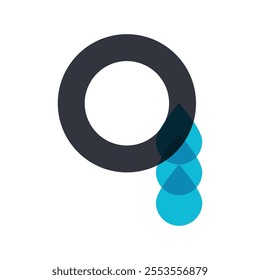 Letter Q Alphabet Water Drop Modern Style Nature Template