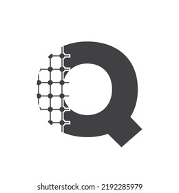 Letter Q Architecture Logo Design. Vektorvorlage für Vektorgrafik-Symbol für Immobilien, Architektur und Bauzeichen