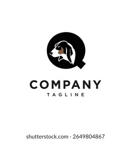 Letter Q Ariege Hound Logo Icon Vector