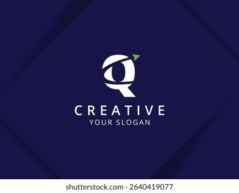 Letter Q with arrow logo design. Monogram Letter Q logo template